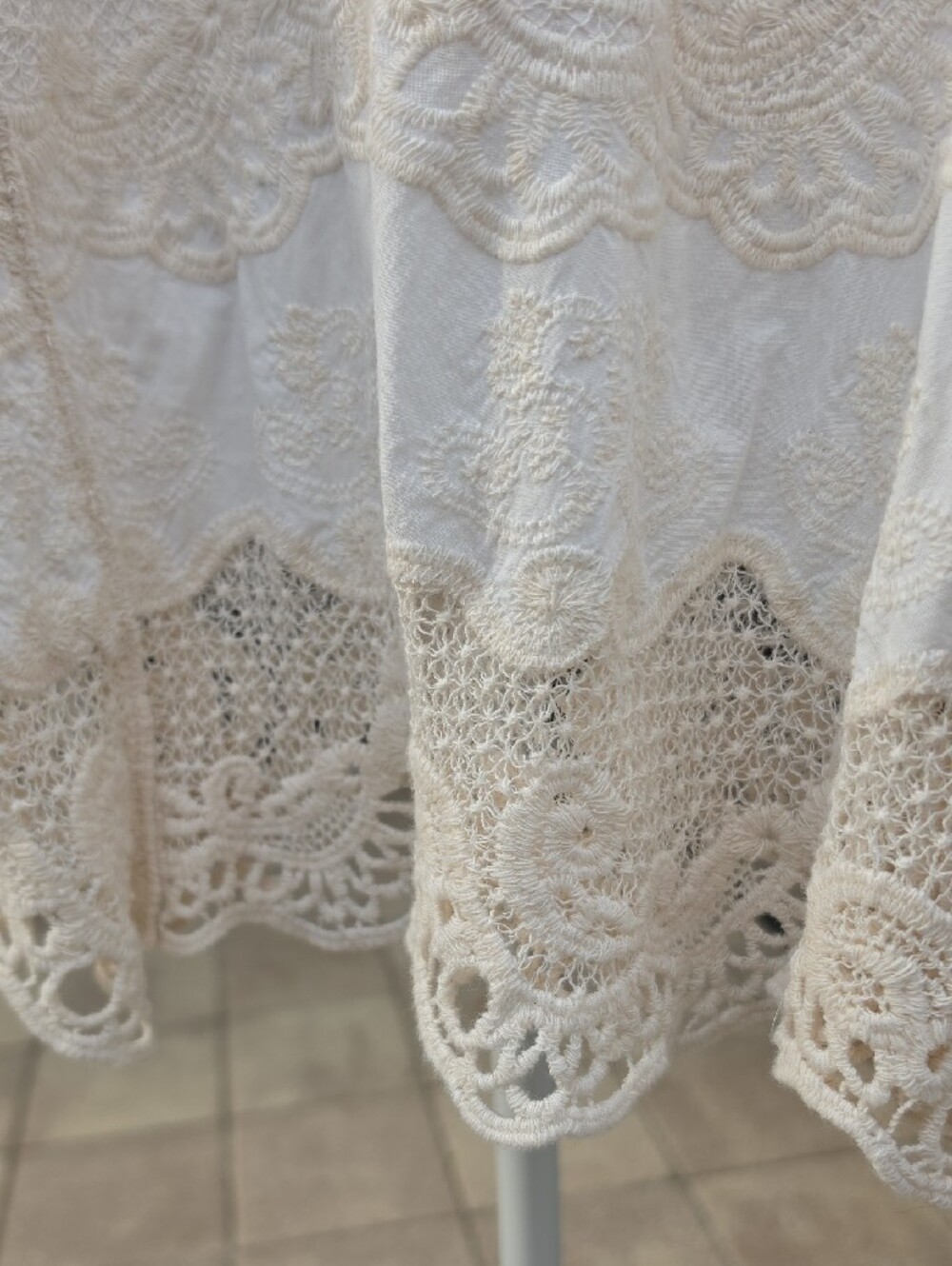 DEMOCRACY Embroidered Crochet-Trim Boho Tunic - Picture 2 of 7